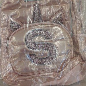 Justice Initial Unicorn Pink  Backpack "S" New NWT
